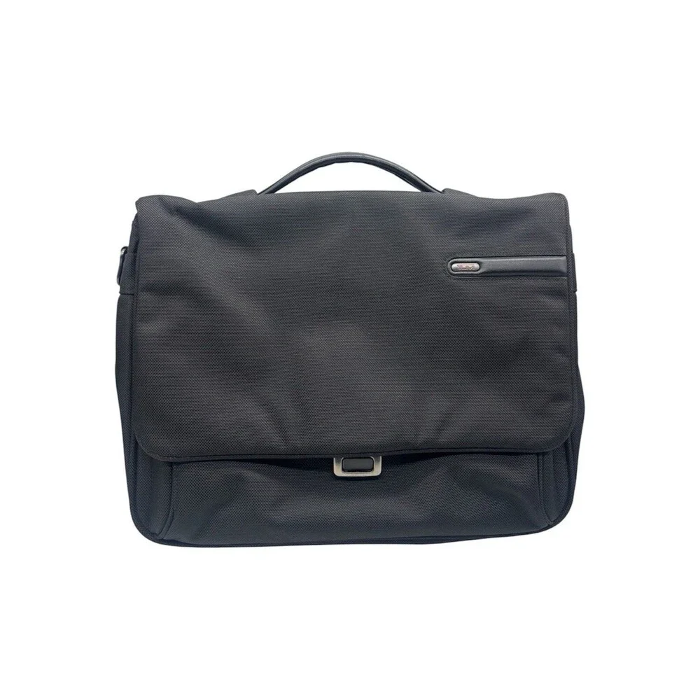 Tumi FXT Ballistic Nylon Laptop Briefcase Pushlock Black Business Bag No Strap